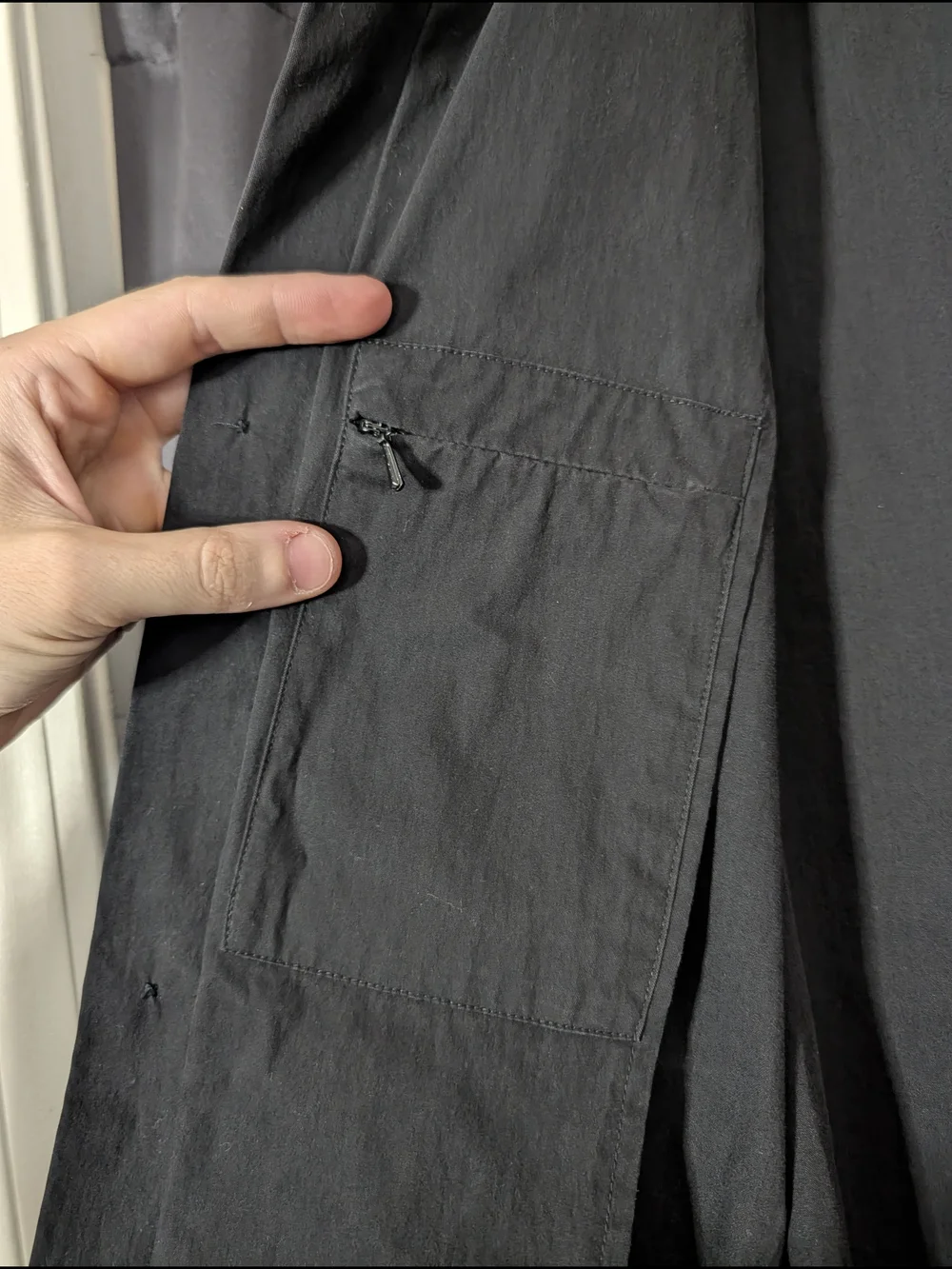 Brooks Brothers Vintage Men's Black Brushed Cotton Hong Kong Overcoat Jacket S